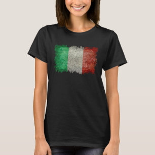 Italian Flag of Italy with Distressed Grungy look T-Shirt