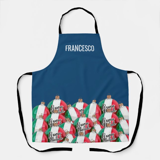 Italian Flag Ornaments Personalised Apron (Front)