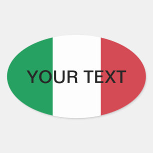 Italian flag oval sticker   Flag of Italy