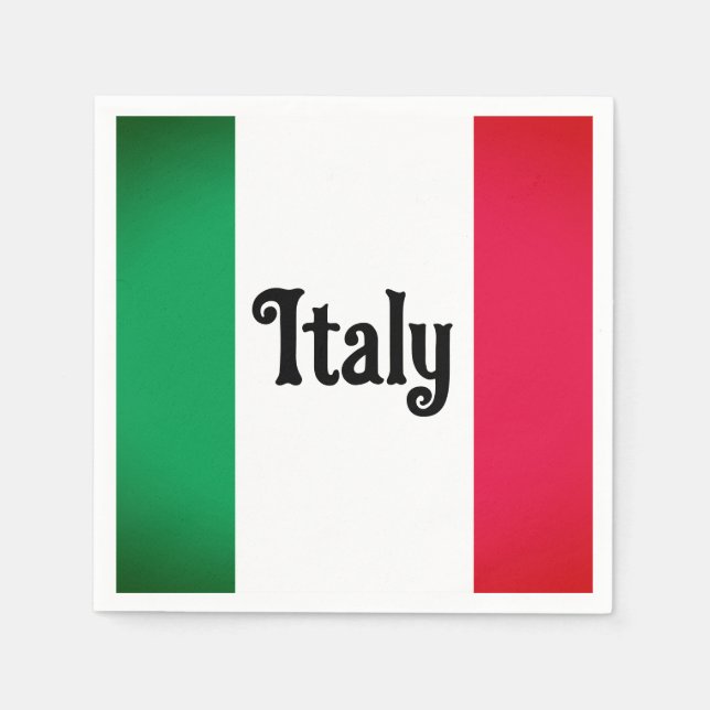 Italian Flag Paper Napkins (Front)