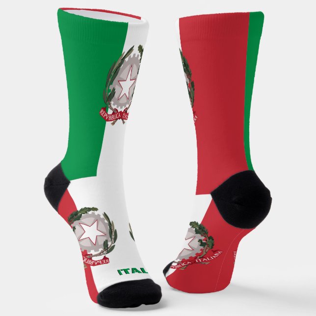 Italian Flag Patriotic, Sustainable Italy Premium Socks (Angled)