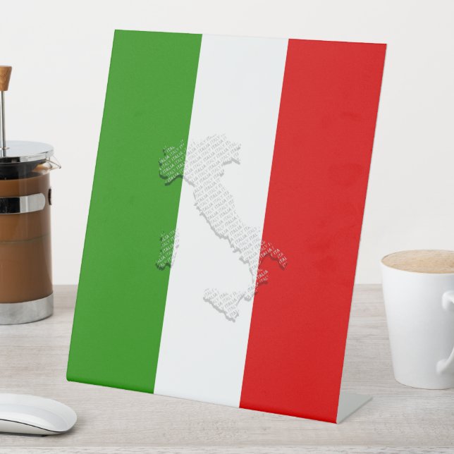 Italian flag pedestal sign (In SItu)