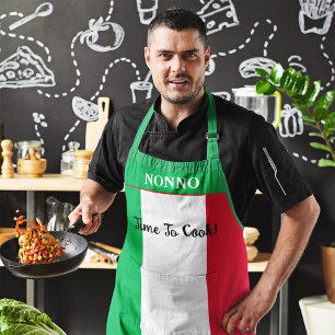 Italian Flag Personalised Nonno Time To Cook Apron