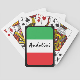 Italian Flag Personalised Poker Custom Deck Playing Cards