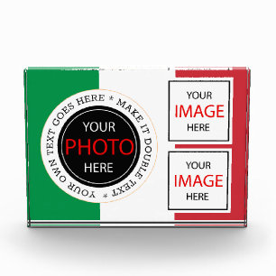 Italian Flag Photo Block & Italy glass frames