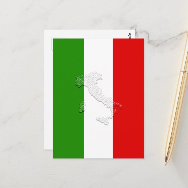 Italian flag postcard (Front/Back In Situ)