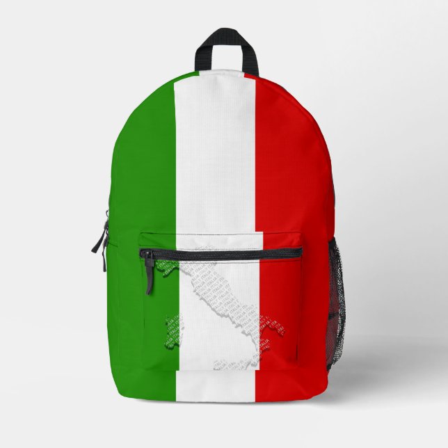 Italian flag printed backpack (Front)