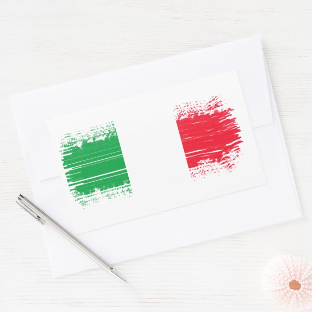 Italian flag rectangular sticker (Envelope)