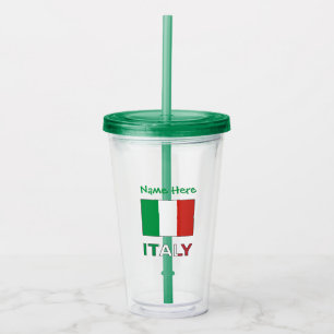 Italian Flag Republic Day Pride Personalised Gift Acrylic Tumbler