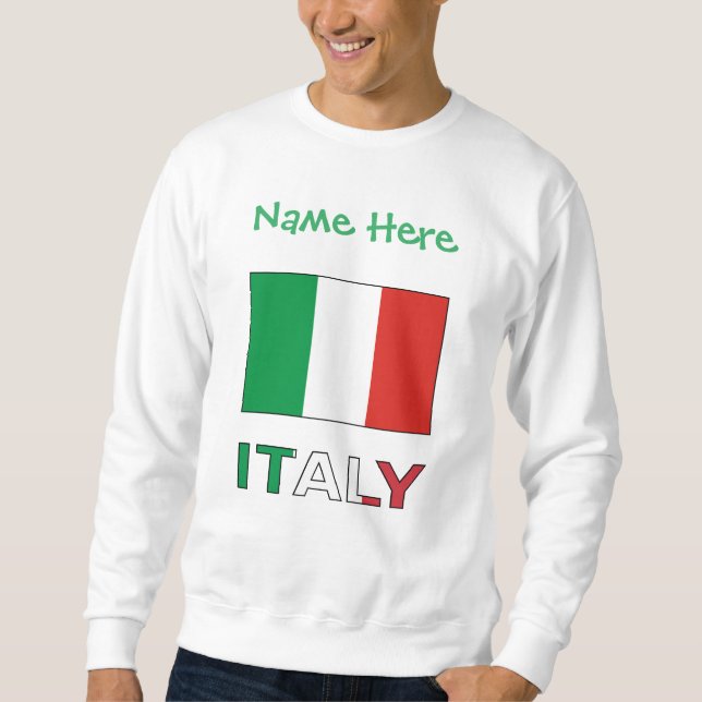 Italian Flag Republic Day Pride Personalised Gift Sweatshirt (Front)