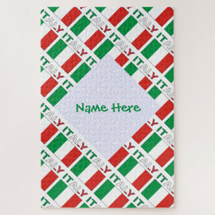 Italian Flag Republic Day Pride Personalized Gift Jigsaw Puzzle