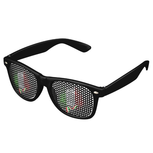 Italian flag retro sunglasses (Angled)