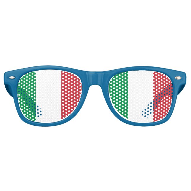Italian Flag  Retro Sunglasses (Front)