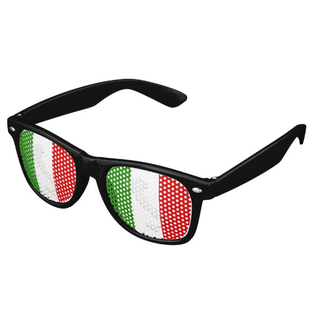 Italian flag retro sunglasses (Angled)