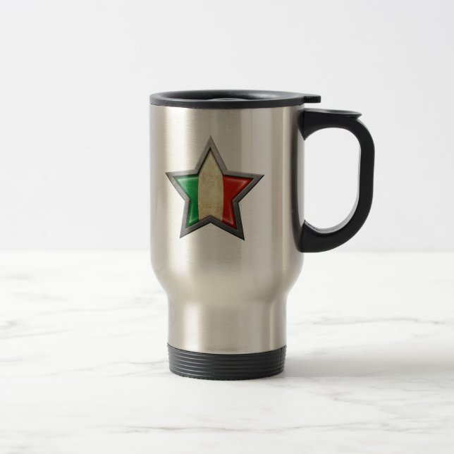 Italian Flag Star Travel Mug (Right)