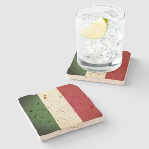 Italian Flag Stone Coaster