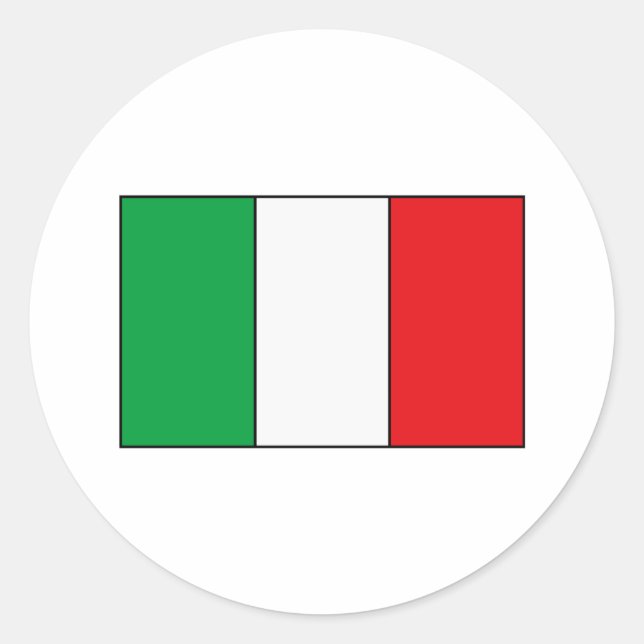 Italian Flag T-shirts and Gifts Classic Round Sticker (Front)