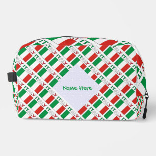 Italian Flag Tiled Personalised Heritage Design Dopp Kit