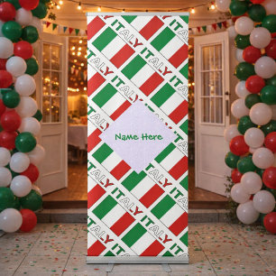 Italian Flag Tiled Personalised Heritage Design Retractable Banner