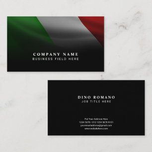 Italian Flag   Transparent Gradation   Black Business Card