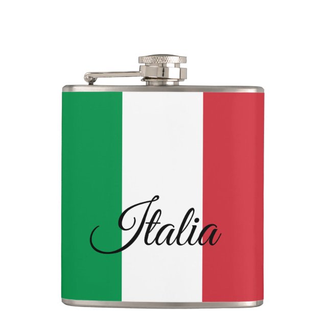 Italian Flag & travel Italy /sports fans Hip Flask (Front)