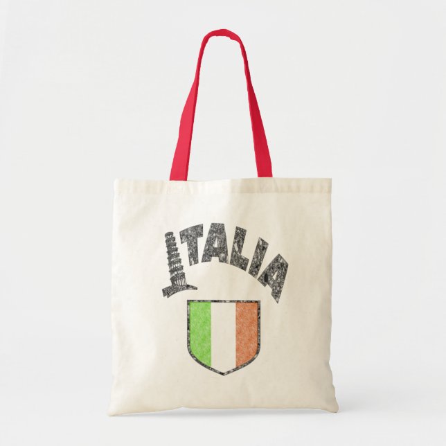 Italian Flag Vintage Canvas Tote Bag (Front)