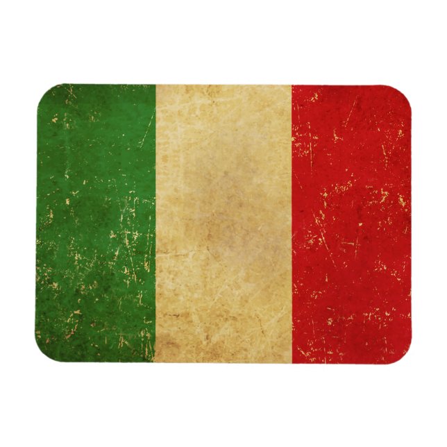 Italian Flag Vintage Grunge Design Magnet (Horizontal)