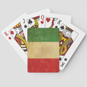 Italian Flag Vintage Grunge Design Playing Cards