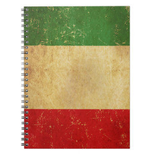 Italian Flag Vintage Grunge Notebook