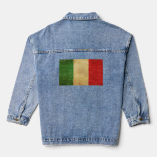 Italian Flag Vintage Grunge Women's Denim Jacket