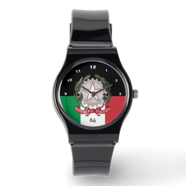 Italian Flag Watch, emblem, Italy fashion /sports Watch (Front)