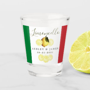 Italian Flag Wedding Date Your Names Limoncello Shot Glass