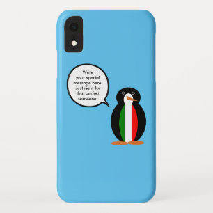Italian Flag Wildlife Penguin Personalised Gift iPhone XR Case