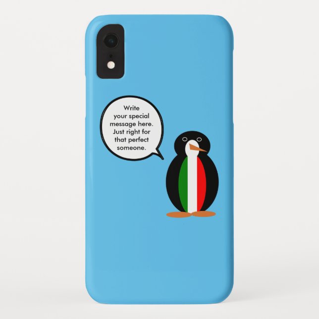 Italian Flag Wildlife Penguin Personalised Gift Case-Mate iPhone Case (Back)