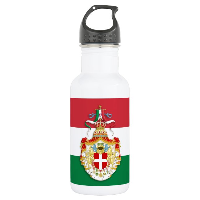Italian Flag with insignia of the Kingdom of Italy 532 Ml Water Bottle (Front)