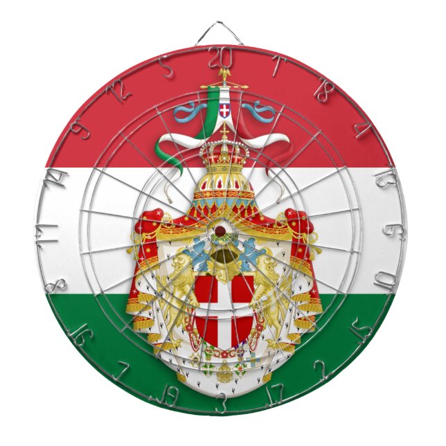 Italian Flag with insignia of the Kingdom of Italy Dartboard (Front)