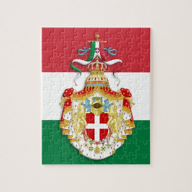 Italian Flag with insignia of the Kingdom of Italy Jigsaw Puzzle (Vertical)
