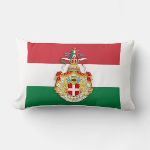 Italian Flag with insignia of the Kingdom of Italy Lumbar Cushion