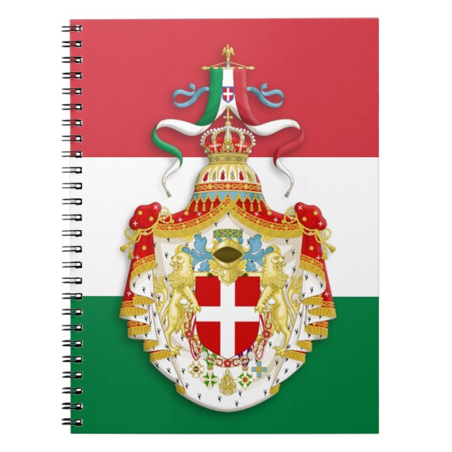 Italian Flag with insignia of the Kingdom of Italy Notebook (Front)