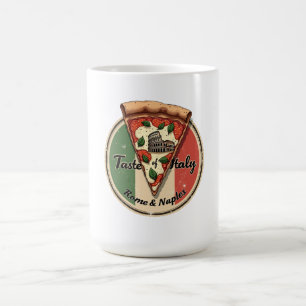 Italian Flag with Vintage Rome & Naples Pizza Coffee Mug