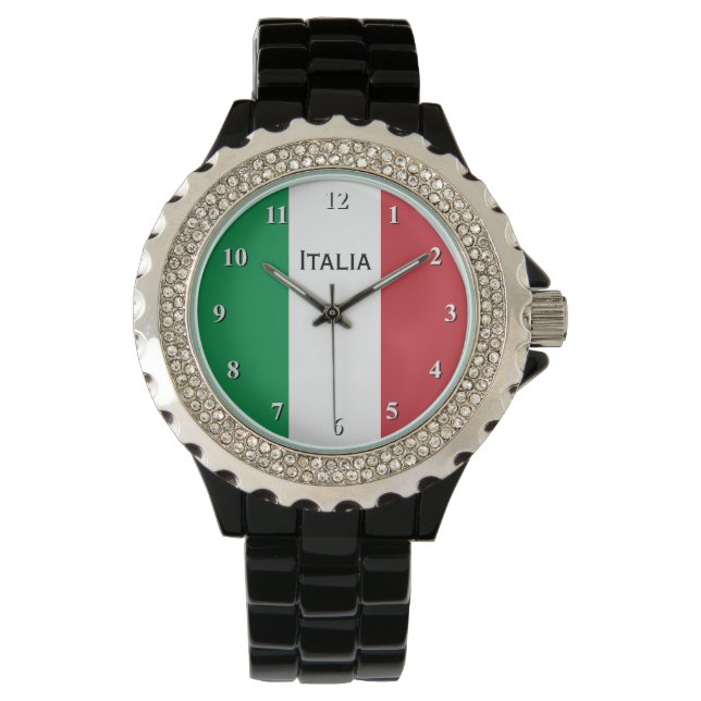 Italian flag wrist watch for men and women (Front)