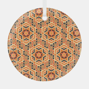 Italian floor geometric pattern, vintage mosaic. glass tree decoration