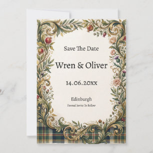 Italian Floral Botanical Save The Date Card
