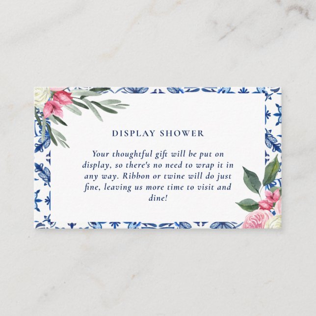 Italian Floral Bridal Shower Enclosure Card (Front)