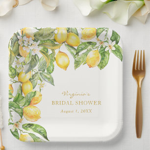 Italian Floral Bridal Shower Paper Plate