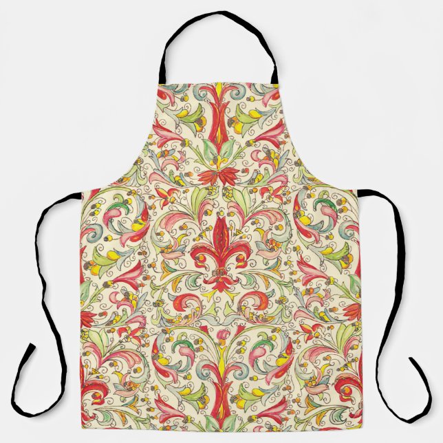 Italian Florentine Fleur de Lis Pattern Apron (Front)
