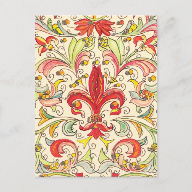 Italian Florentine Fleur de Lis Pattern Postcard (Front)
