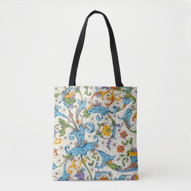 Italian Florentine Flourishes Pattern Tote Bag (Front)