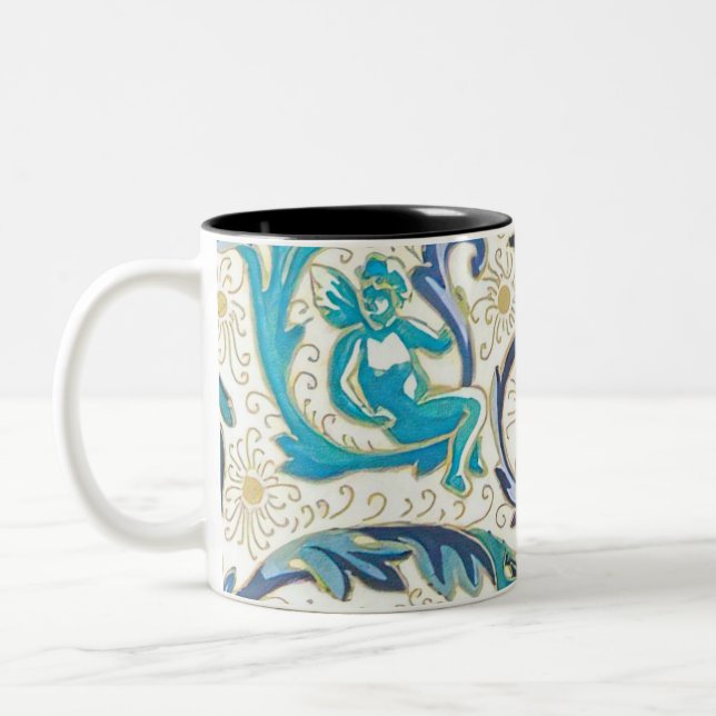 Italian Florentine Flourishes Two-Tone Coffee Mug (Left)