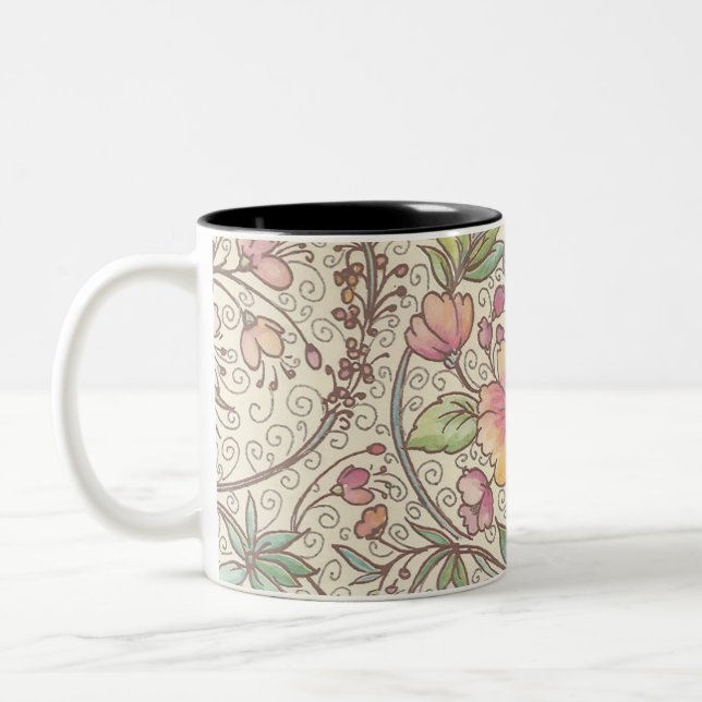 Italian Florentine Flourishes Two-Tone Coffee Mug (Left)